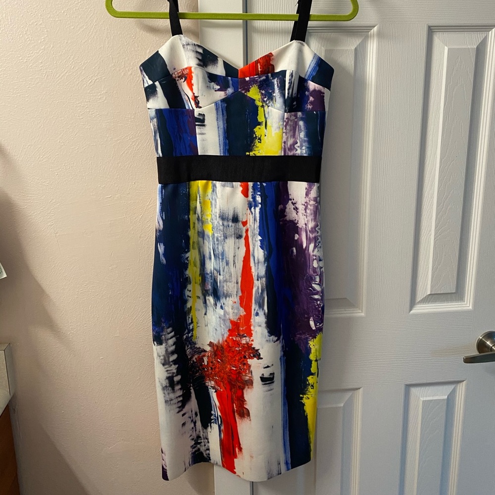 Milly paintbrush cocktail scuba dress